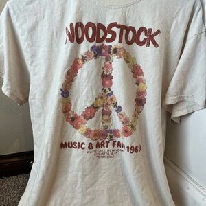 Woodstock Shirt Short Sleeve Crew Neck Concert Shirt Band Tee L Gildan 2020